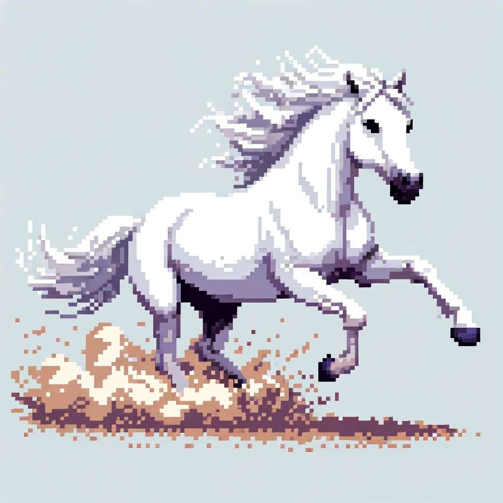 a horse, pixel art